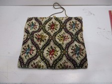 VTG 60s Tapestry Brocade Evening Bag w Chain Folderover Clutch Kiss Lock