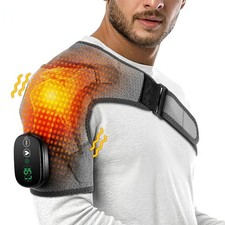 Electric Shoulder Massager Heated Shoulder Brace with Vibration for Pain Relief