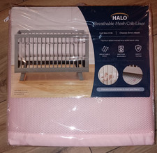 Halo Breathable Mesh Crib Liner for FULL SIZE CRIB- Classic pink