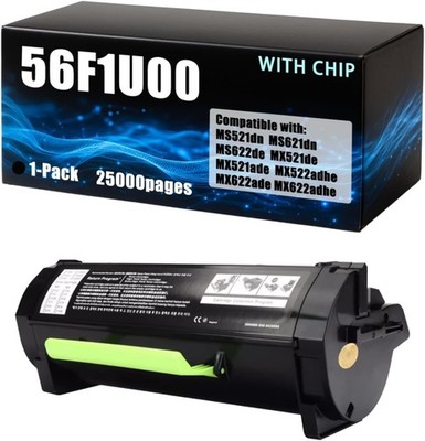 Compatible w/ Lexmark 56F1U00 Black Toner Cartridge for MS521dn MX622adhe 25,000