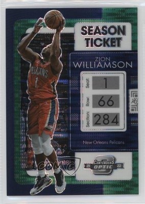 2021 Contenders Optic Season Ticket Green Pulsar Prizm /25 Zion Williamson 0gq0