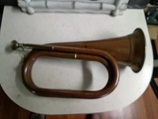 VINTAGE BRASS COPPER BRITISH MILITARY BUGLE