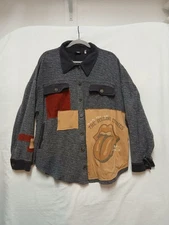 Upcycled Shacket M/L Grunge Skater Rave Boho Hip-hop Artsy Goth Rockabilly Music