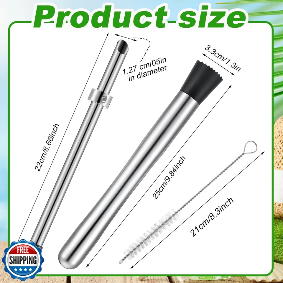 Perforadora y muddler de paja de 2 piezas para tazas de tapas de plástico de limonada, agujero de paja PU Foto 2 de 4