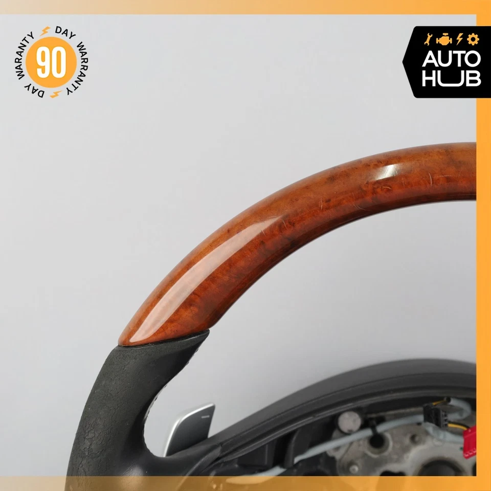 Volante 09-12 Mercedes R230 SL550 SL600 madeira com câmbio de pás preto fabricante de equipamento original - Imagem 3 de 4