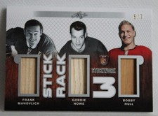 Frank Mahovlich, Gordie Howe, Hull - 2017-18 Leaf Stickwork, Stick Rack 3 - 6/7