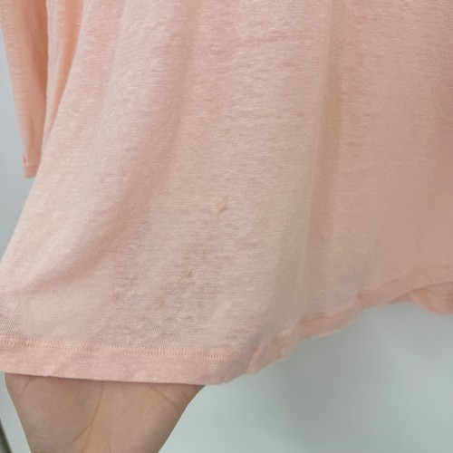 Chico's Womens Linen Blend 3/4 Sleeve Top Shirt Blouse Size 2 Large Peach - Picture 6 of 10