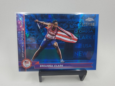 BREANNA CLARK 2024 Topps Chrome US Olympics   Blue Refractor /150 #102