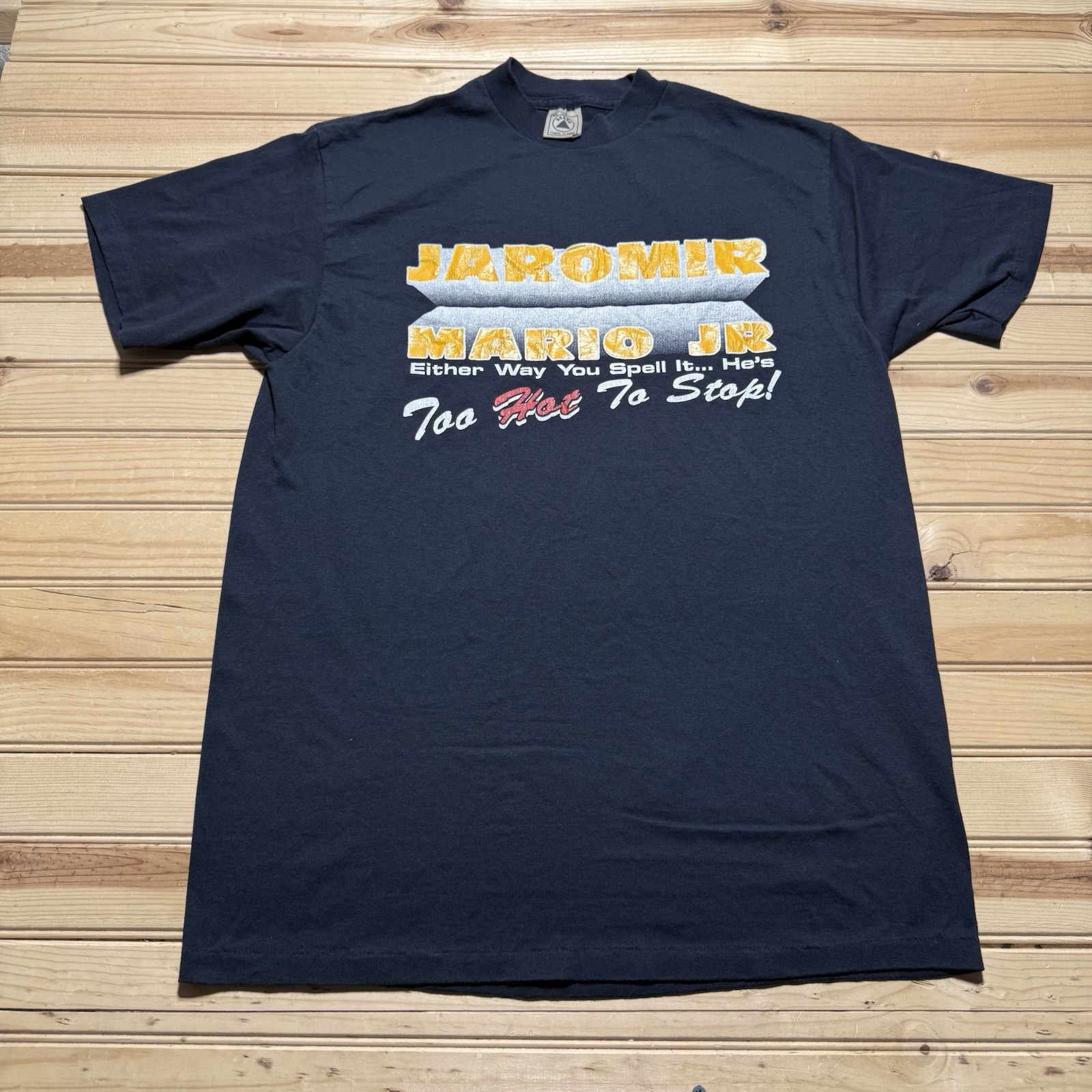 Vintage 90s Pittsburgh Penguins Jaromir Jagr Mario Jr. NHL Hockey Shirt Size XL