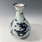 VINTAGE BLUE WHITE Chinese Imperial DRAGON Yuhuchunping VASE 1960-1980 — photo 2