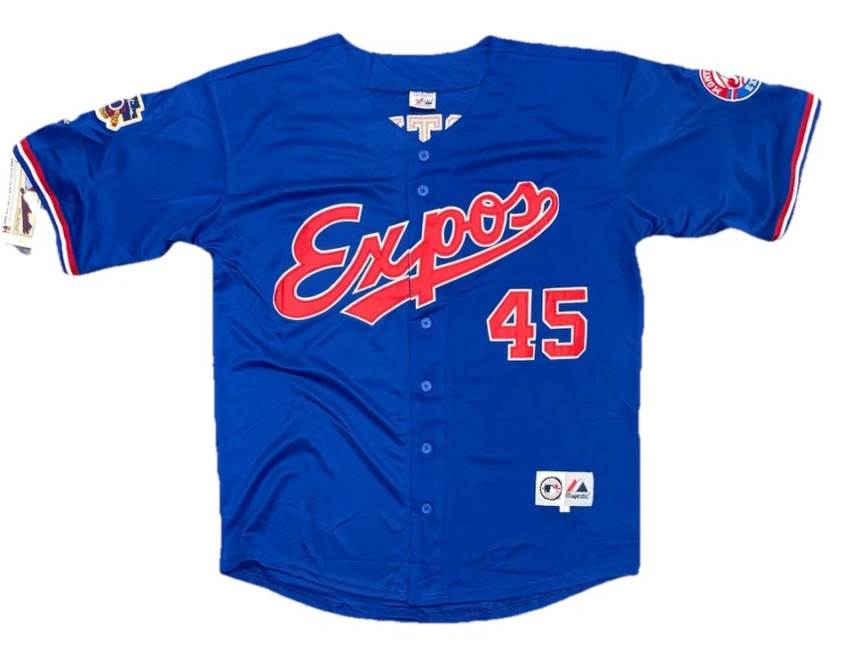 Pedro Martinez 1997 Montreal Expos Jackie 50th Anniv. Blue Jersey Men’s Large - Image 2 of 3