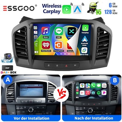 Android 15 DAB+ Autoradio Für Opel Insignia 2008-12 6+128G Carplay Nav Bluetooth