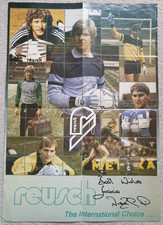 REUSCH 1980s VINTAGE GOALKEEPER POSTER LEIGHTON WOODS SIGNED EDDIE NIEDZWIECKI