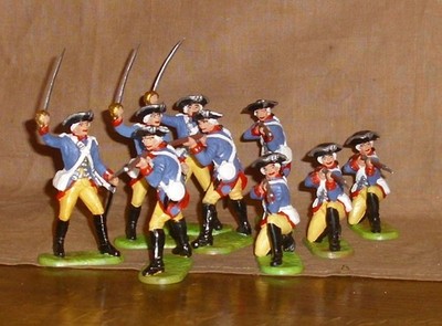 9 Preussen-Regiment-8cm-A-gem. Elastolin Germany-selten-Zustand 1-2