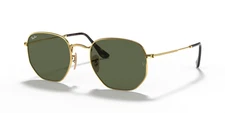 RAY-BAN RB3548N Hexagonal Flat Lenses Gold Frame Green Lenses BRAND NEW FREESHIP