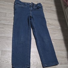 Wonder Nation Girls Straight Denim Jeans Size 5 Blue Elastic Waist Pockets