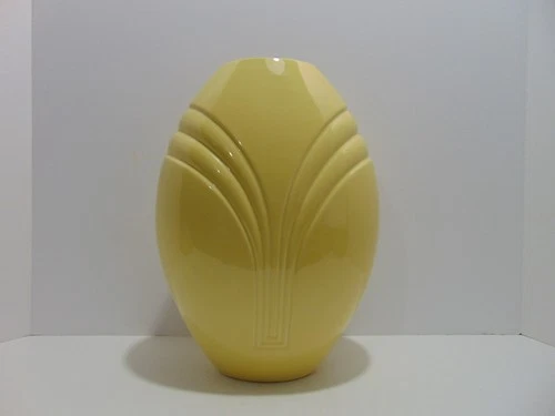 Royal Haeger Art Deco Yellow Ceramic Vase 4365 12" c1980s