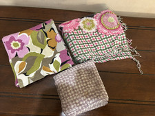Two Vera Bradley Scarves and One Lavender and White Scarf
