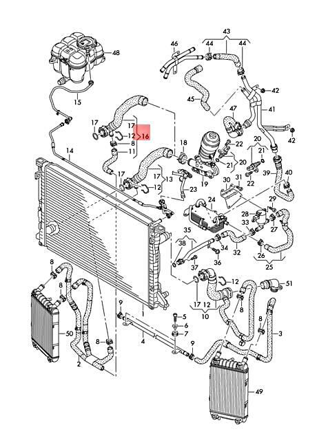 NEW AUDI VW AUDI Q8 COOLANT HOSE WITH QUICK RELEASE COUPLING 