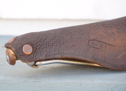Vintage Brooks Professional Leather Saddle Wrights Ideale Berthoud Copper Rivets - Picture 4 of 13