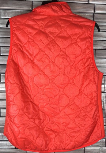 J. Crew Quilted Zip Up Vest Size Large Orange With Pockets Preppy Reversible - Picture 5 of 8