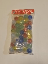 NIP NOS VINTAGE GLASS CAT'S EYE MARBLES BY MARBLE KING MADE IN U.S.A. CATSEYE