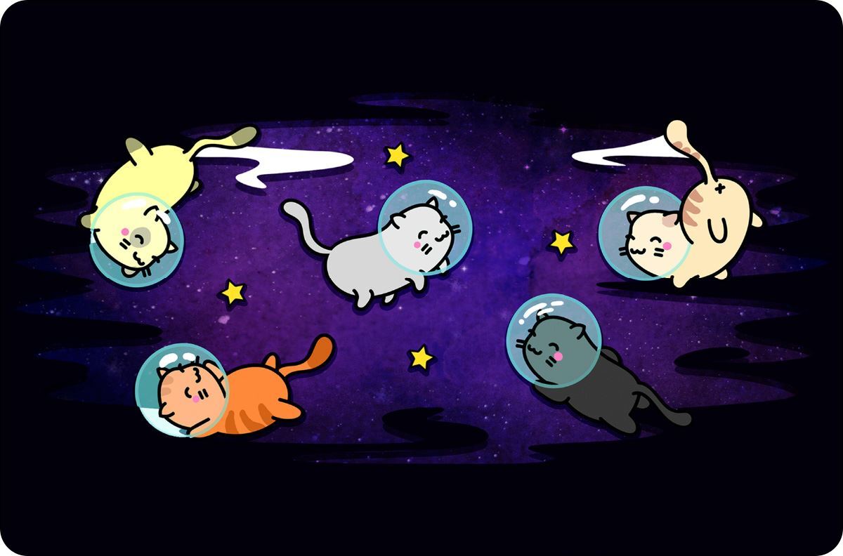 Cats In Space Small Tin Sign