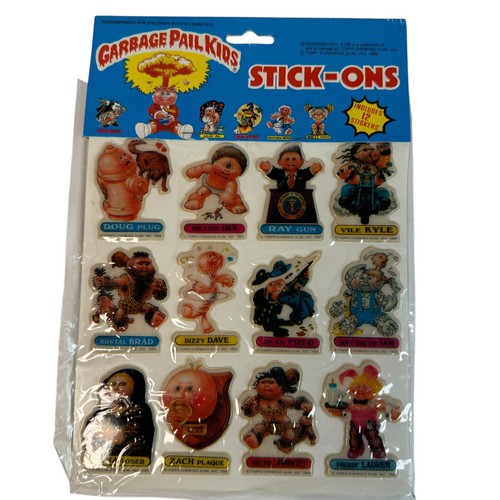 Vintage 1986 Müll Eimer Kinder 12 Stick-Ons Puffy Sticker 80er 80s selten #5