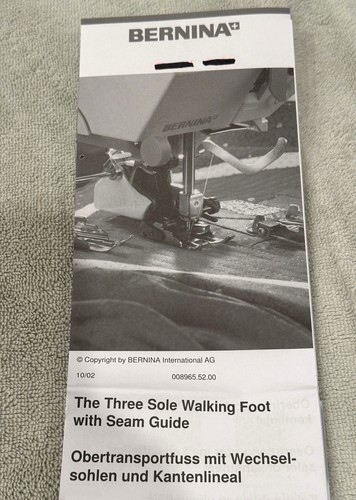 Genuine Bernina Three 3-Sole Walking Foot w/ Seam Guides New Style Excellent - Picture 4 of 4