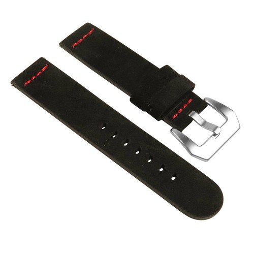 StrapsCo Suede Heavy Duty Thick Leather Watch Band - Quick Release Strap - Picture 9 of 20