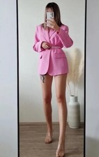 ZARA WOMEN'S NWT STRAIGHT CUT BLAZER LIGHT PINK SZ XS 2010/880