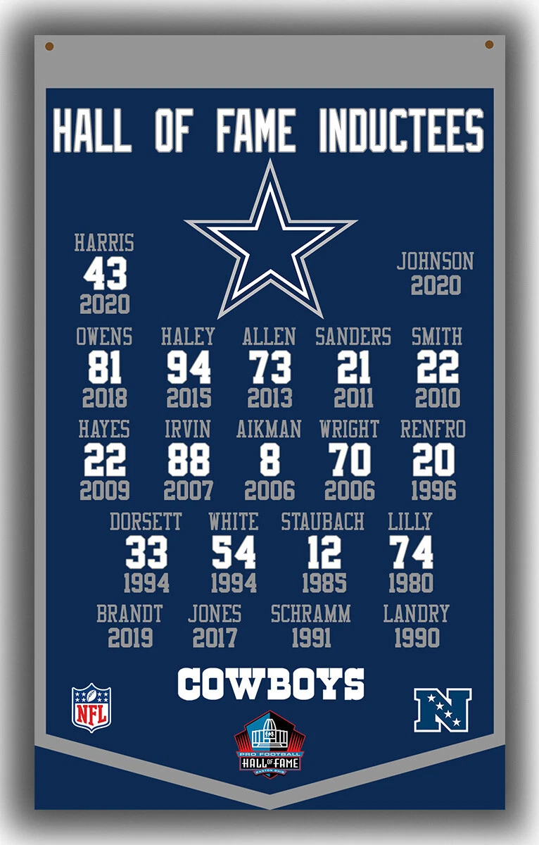 Dallas Cowboys Football Hall Of Fame Inductees Memorable Flag