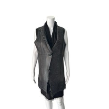 $875 Gimo’s Brown Double Layer Leather Wool Sleeveless Vest Size Medium