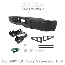 Rear Step Bumper Assembly New Steel Black Fit For Chevy Silverado 1500 2007-2013