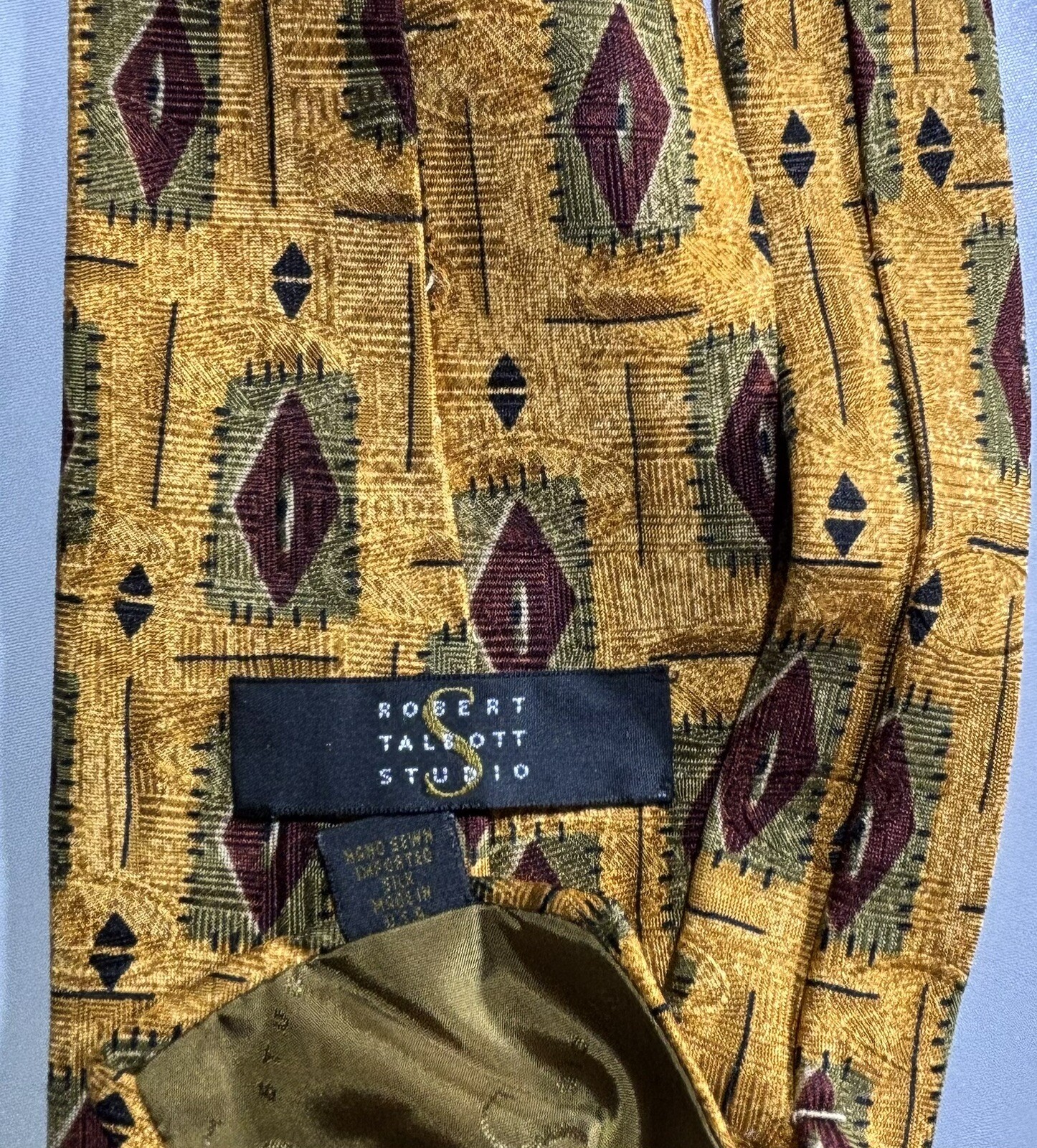 Mens Robert Talbott Studios Yellow background wit… - image 4