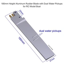 180mm Height CNC Aluminum Rudder Blade With Dual Pickup for RC Model Boat