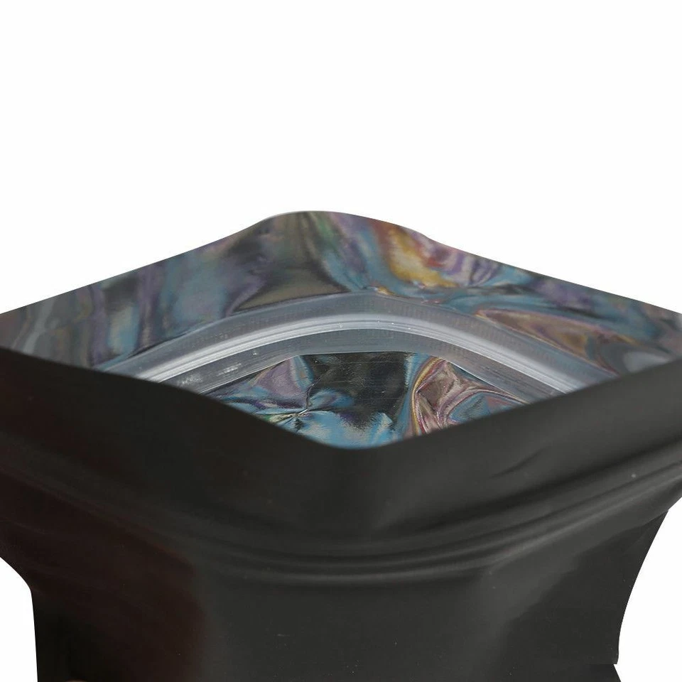 Flat Black Metallic Mylar Zipper Resealable Bags in Variety Quantities & Sizes - Image 3 of 4