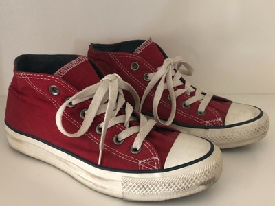 Unisex Red High Top Converse Tennis Shoes Womens SZ 7 Mens SZ 5 | eBay