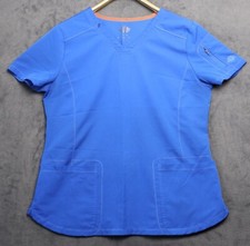 Dickies Scrub Large Royal Blue V-Neck Nursing Medical Technical Lab Sleeve Pocke