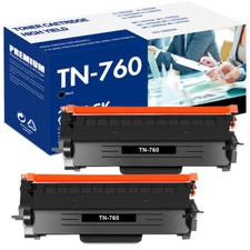 2PK TN760 Toner Cartridge for Brother MFC-L2710DW HL-L2730DW MFC-L2750DW TN730
