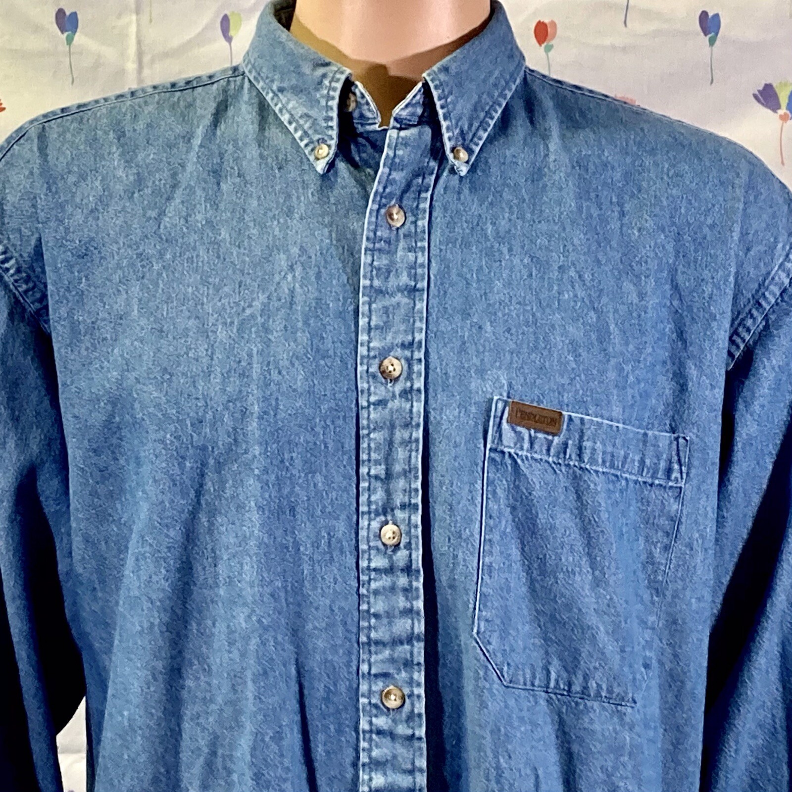 Pendleton Men's Button Down Dress Denim Shirt - H… - image 2