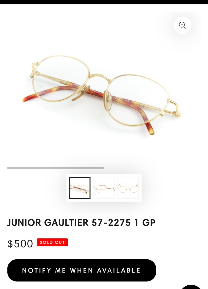 Vintage Jean Paul Gaultier 57-2275 Eyeglasses Junior Rose Gold