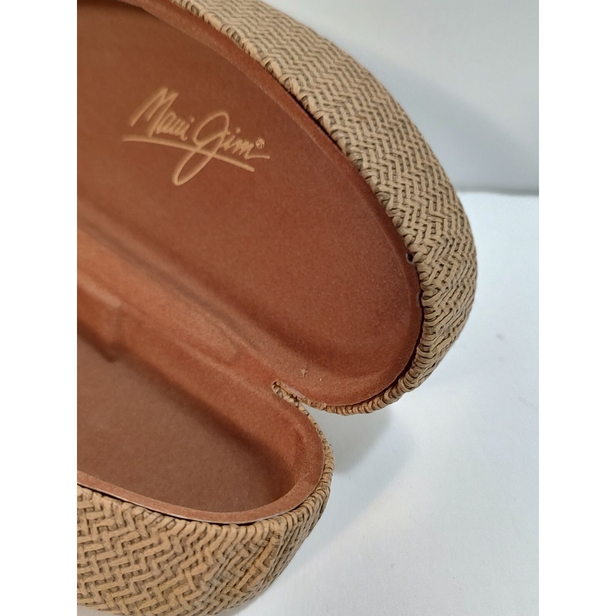 Maui Jim Dark Brown Sunglasses with Woven Case Maui Jim Sunglasses Case Brown Woven Fabric... | Depop main image 2