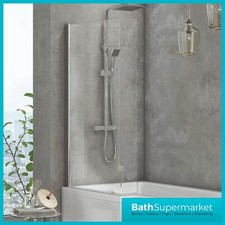 1400x830 Straight L Shape Shower Bath Screen 6mm Glass Screen with Return Panel