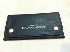 BLACK LEATHER SOFT TOBACCO POUCH LINED PAPER SLOT ROLLING POCKET RIZLA SMOKING