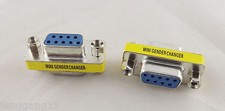 10pcs Mini Gender Changer Convertor DB9 9Pin Female To Female Adapter Connector