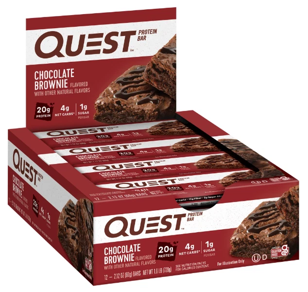 Quest Protein Bar Chocolate Brownie 20g Protein, 4g Net Carbs 1g Sugar(12 Bars) - Image 2 of 4