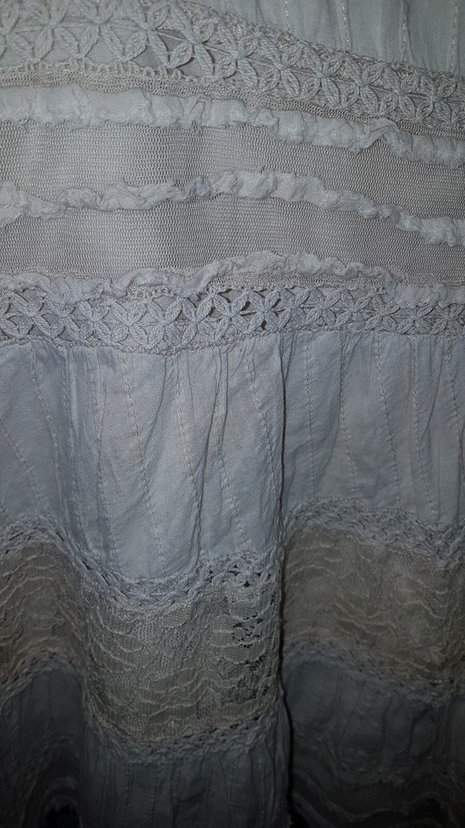 Jupe Bohème Chic En Dentelle Crème René DERHY - Taille L - Doublée - Occasion Très Bon État