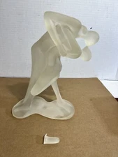 Frosted Lucite Ballroom Dancers Art Deco Sculpture Figurine Vintage BROKEN