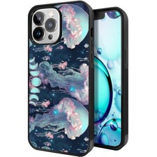 Phone Case, TPU Protective Case Jellyfish Ocean Moon Scratch-Resistant Cover